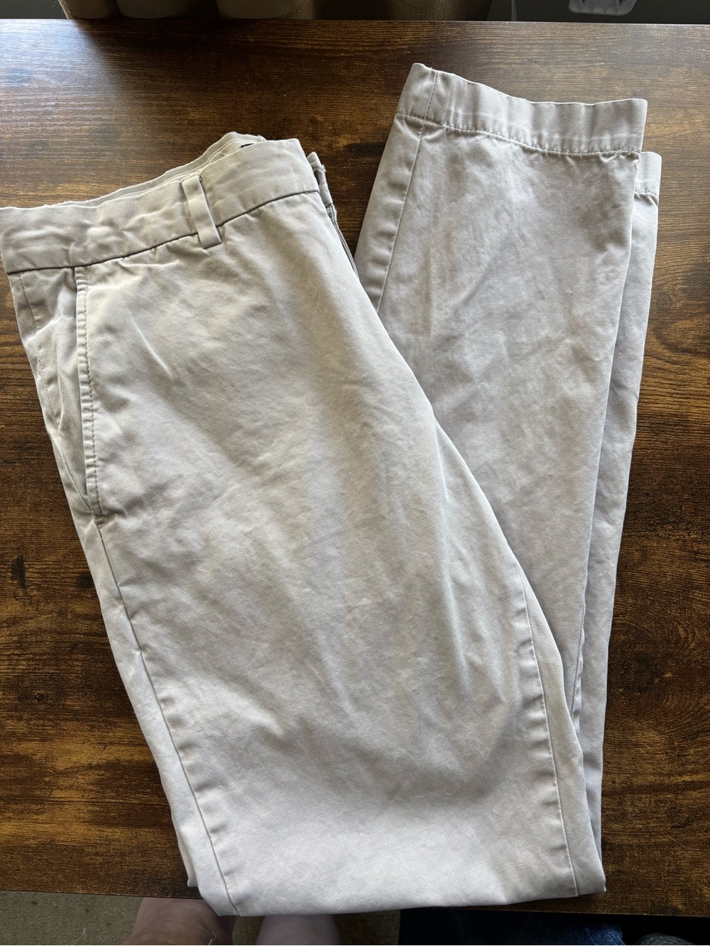 Banana Republic Aiden Chino Pants Slim Fit Khaki Beige 32x32 100% Cotton Flaw